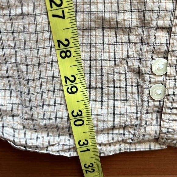 Eddie Bauer Men’s tan plaid short sleeve button down shirt Size Large - Picture 8 of 8
